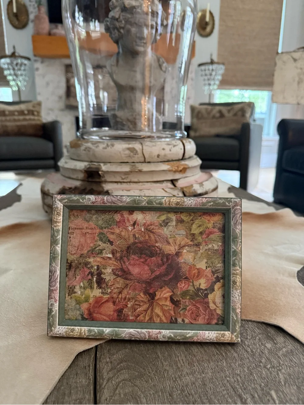 Vintage Style Floral Decoupage Photo Frame